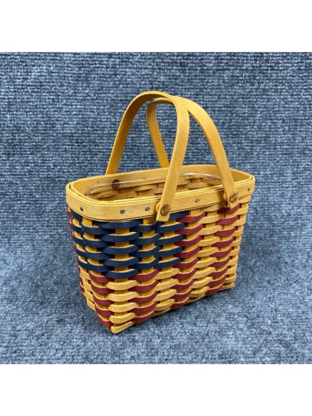 Longaberger 2002 Collectors Club Miniature Flag Basket Patriotic Protector COA